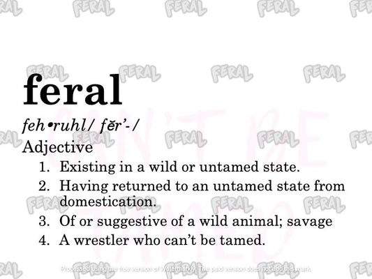 Definition of Feral - Adult Sizes